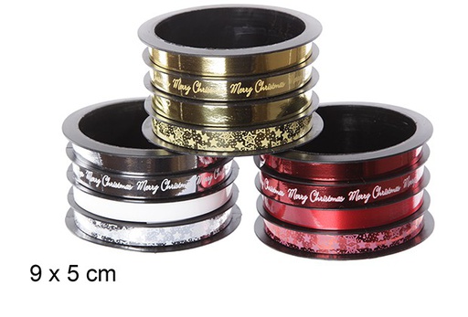 [102205] Pack 4 cintas metalizadas decoradas 9x5 cm