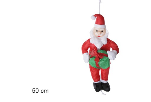 [102208] Papa Noel con regalo/bastón para exterior 50 cm