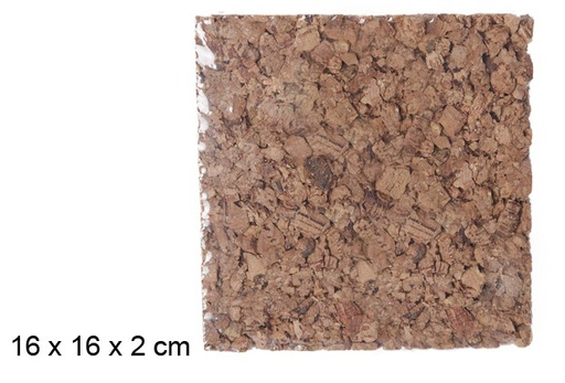 [102234] Roccia quadrata in sughero agglomerato naturale 16 cm