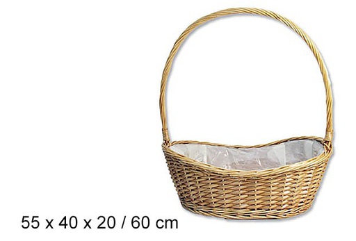 [103257] Cesta de vime forrada mel 60 cm   