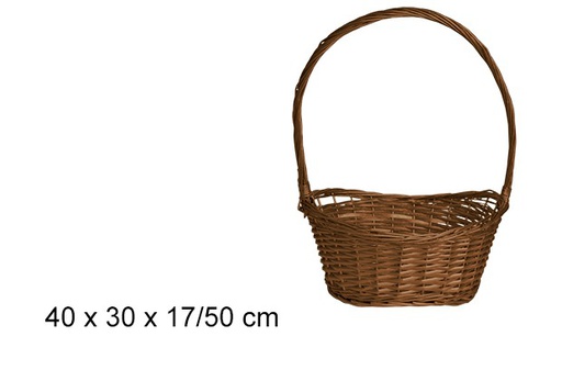 [103258] Panier en osier acajou 40x30 cm