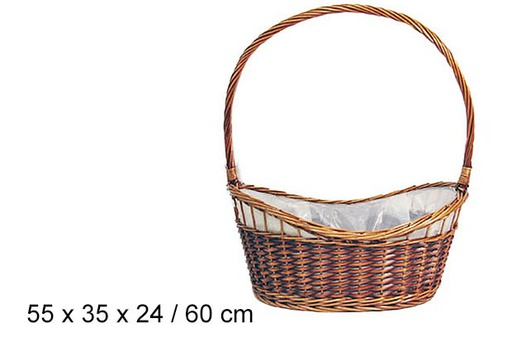 [103263] Mohogany lined Christmas basket 60 cm 