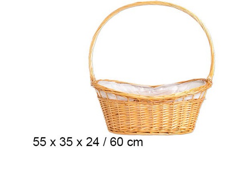 [103264] Panier de Noèl doublé miel 60 cm  