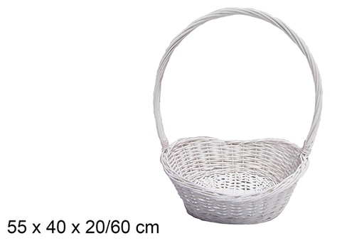 [103268] Cesta mimbre blanca 55x40 cm