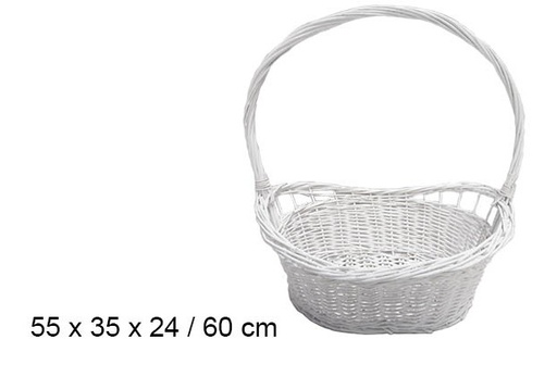 [103270] Cesta navideña blanca 60 cm