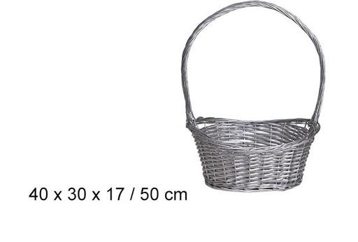 [103312] Cesta navideña plata 50 cm