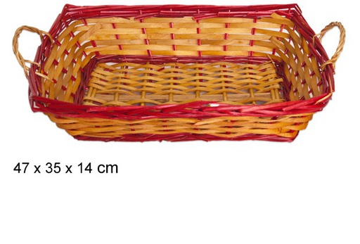 [103320] Cesta de Natal oval prata com laça 47x35 cm  