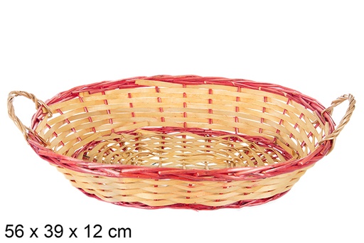 [103321] Panier de Noèl ovale de couleurs 56x39 cm  