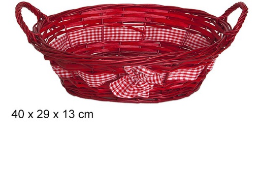 [103322] Red Christmas oval basket 40x29 cm  
