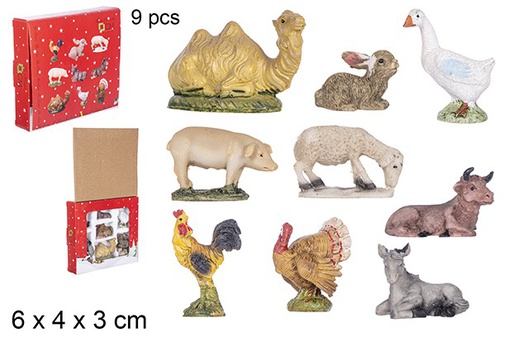 [103349] Pack 9 animais de resina variados 