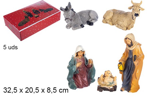 [103398] Pack 5 large resin figures Nativity scene