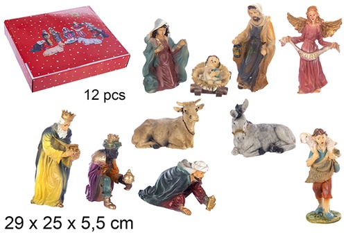 [103400] Pack 12 pezzi Natività in resina