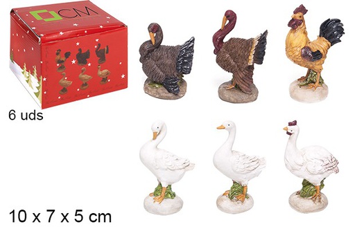 [103453] Pack 6 animaux en résine assortis