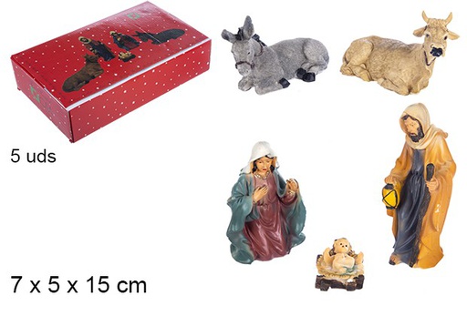 [103459] Pack 5 pieces in resin for Nativity scene 15 cm