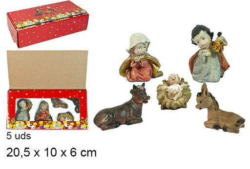 [103460] Pack 5 pezzi Natività bambini di resina  