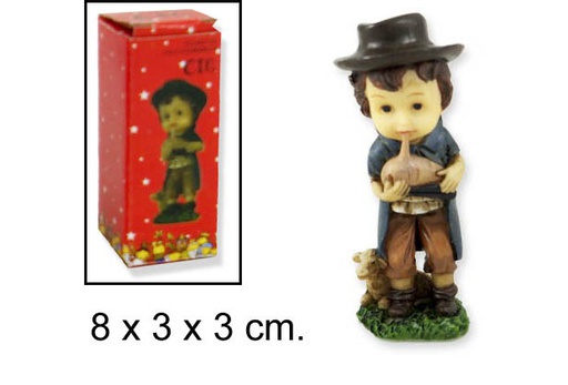 [103465] Figura in resina per Presepe pastorello con cornamusa