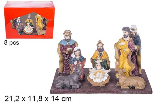 [103520] 8 PCS/NATIVITÃ NOÃL EN BOÃTE PVC 21.2CM