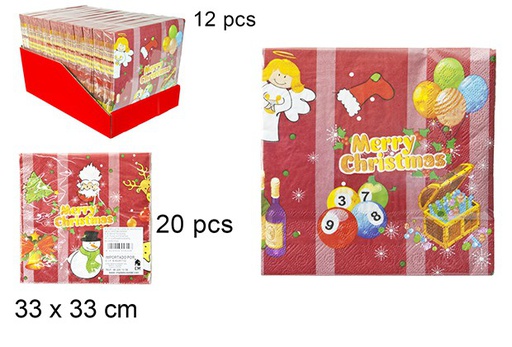 [103523] Pack 20 Christmas decorated 3-ply napkins 33 cm
