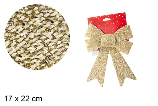 [103536] Gold Christmas bow 17x22 cm