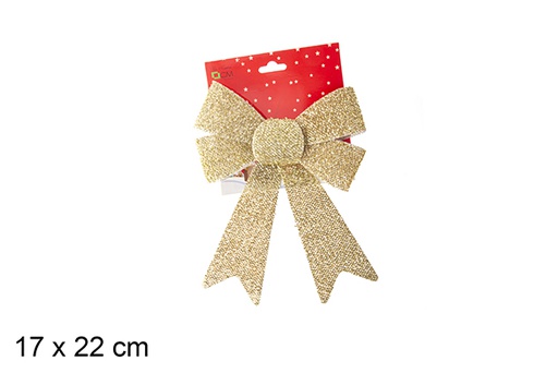 [103536] Gold Christmas bow 17x22 cm