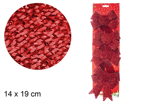 [103544] Pack 4 lazos Navidad roja 14x19 cm