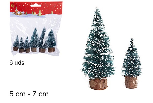 [103578] Pack 6 árboles verdes Navidad 5 cm - 7 cm