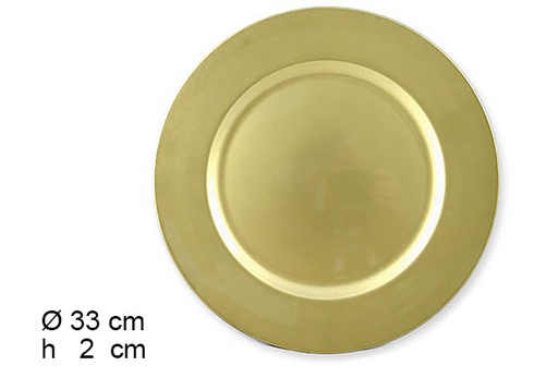 [103611] Sous plaque ronde dorée 33 cm