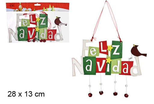 [103639] Letrero madera Feliz Navidad 28x13 cm