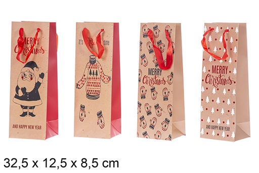 [103857] Sacchetto regalo per bottiglia di vino 32,5x12,5x8,5 cm