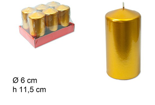 [103925] Gold pillar candle 11.5cm  