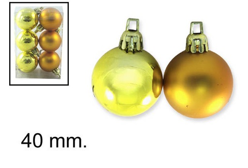 [104057] Pack 6 bolas Navidad oro 40 mm