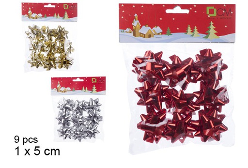 [104301] Pack 9 bows assorted colors 1x5 cm