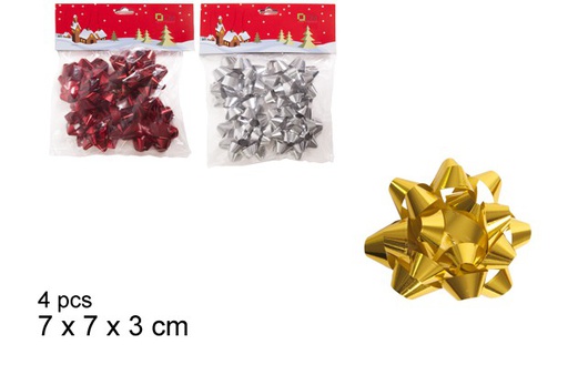 [104303] Pack 4 bows assorted colors 7 cm