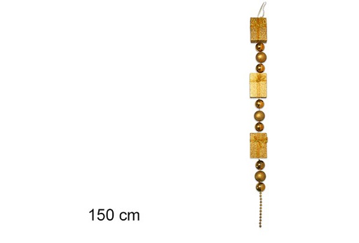 [104306] Gold pendant gifts and balls 150 cm