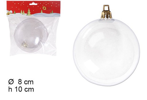 [104313] Bboule de Noël PVC transparente 8 cm