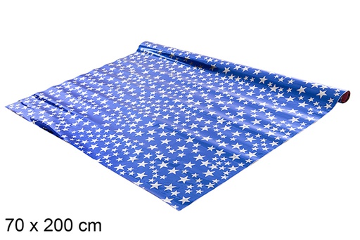 [104326] Papel laminado decorado com estrelas prateadas 70x200 cm