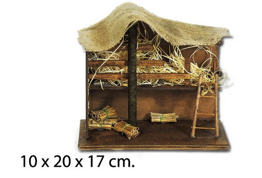 [104350] Open hut with straw 10x20x17 cm