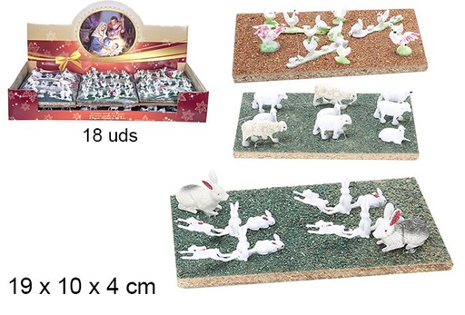 [104356] Escena animales granja 19x10 cm