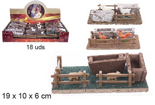 [104357] Farm scene for Nativity scene 19x10x6 cm