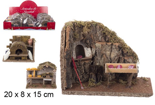 [104365] Nativity scene oven/kitchen 20x8 cm