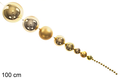 [104368] Gold Christmas ball chain 100 cm