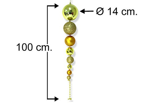 [104368] Gold Christmas ball chain 100 cm