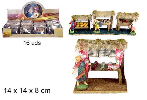 [104379] Assortiment de modèles de marché scène couturière 14 cm