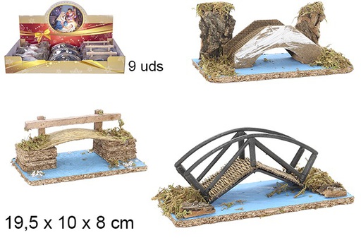 [104392] Pont de bois modèle assorti 19,5x10x8 cm