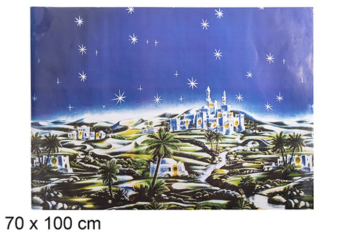 [104397] Night landscape decorated paper 70x100 cm