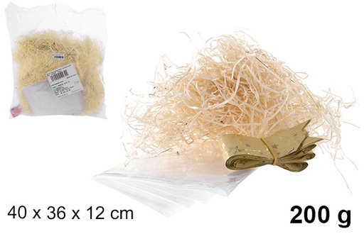 [104434] sacchetto con paglia/foglio cellophane/fiocco 200gr 40x36x12cm