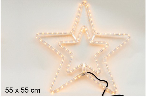 [104447] Estrella doble tubo blanca 55 cm  