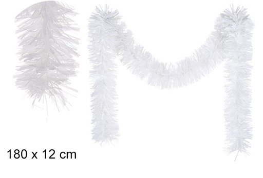 [105207] White wide christmas tinsel 12x180 cm