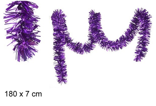 [105222] Matte purple wide Christmas tinsel 180x7 cm