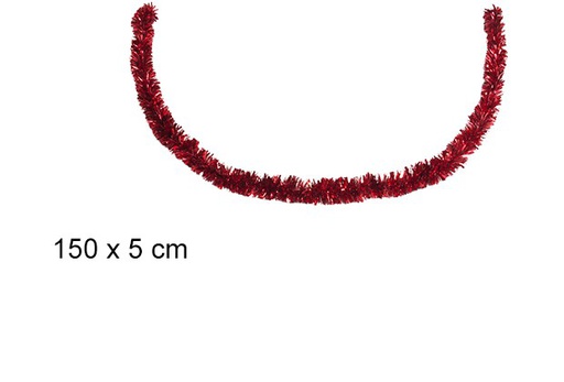 [105239] Mini guirlande de Noël rouge largeur 150x5 cm